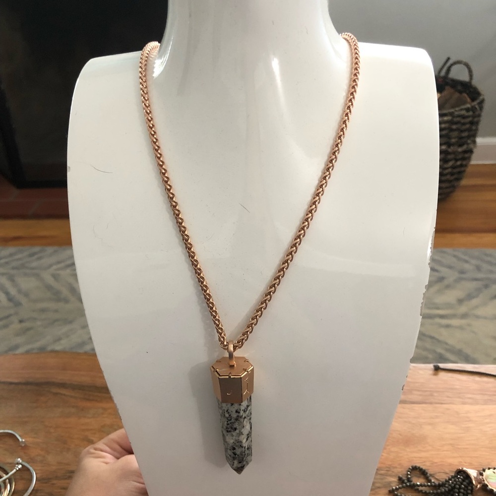 Kendra Scott granite/rose gold Jayce Necklace
